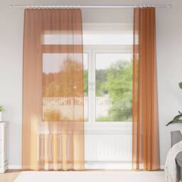 Berkfield Home Voile Curtains with Rod Pockets 2 pcs Terracotta - thumbnail 2
