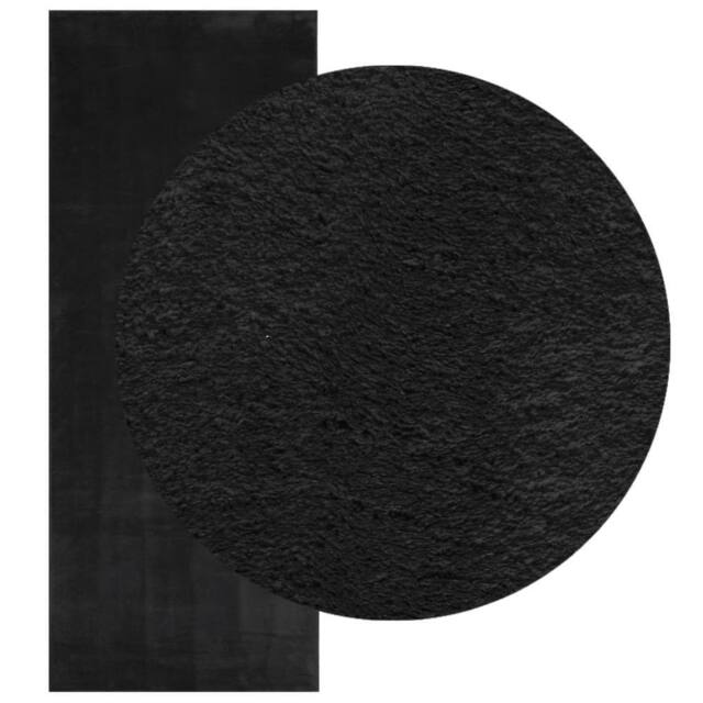 Berkfield Home Rug HUARTE Short Pile Soft & Washable Black 80x200 cm - Size: Medium - image 1
