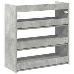 Berkfield Home Shoe Rack Concrete Grey 60x25x62 cm Engineered Wood - Size: 60 x 25 x 62 cm - thumbnail 6