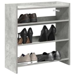 Berkfield Home Shoe Rack Concrete Grey 60x25x62 cm Engineered Wood - Size: 60 x 25 x 62 cm
