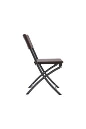 Living and Home Set of 2 Outdoor Rattan Plastic Folding Chairs in Brown - thumbnail 5