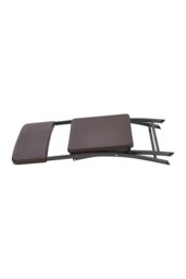 Living and Home Set of 2 Outdoor Rattan Plastic Folding Chairs in Brown - thumbnail 4