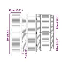 Berkfield Home Room Divider¬†6 Panels Black Solid Wood Paulownia - thumbnail 8