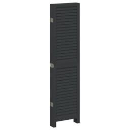 Berkfield Home Room Divider¬†6 Panels Black Solid Wood Paulownia - thumbnail 5