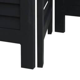 Berkfield Home Room Divider¬†6 Panels Black Solid Wood Paulownia - thumbnail 7