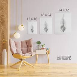 "Artery8 Murex Shell Seashell Drawing Haeckel Botanical Canvas Wall Art in White - Size: W18"" x H24""" - thumbnail 4