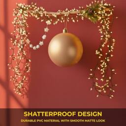 Shatchi 25cm Mat Christmas Bauble - Premium Bauble & Home Décor Ornament in Cream - thumbnail 6