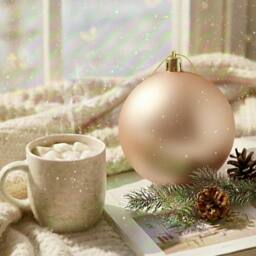 Shatchi 25cm Mat Christmas Bauble - Premium Bauble & Home Décor Ornament in Cream - thumbnail 3