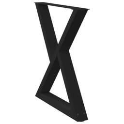 Berkfield Home Dining Table Legs 2 pcs Black 70x(72-73.3) cm Steel - thumbnail 4