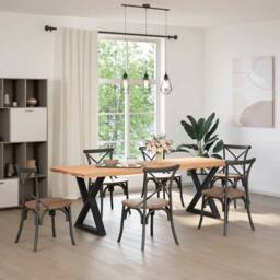 Berkfield Home Dining Table Legs 2 pcs Black 70x(72-73.3) cm Steel - thumbnail 3