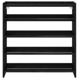 Berkfield Home Shoe Rack Black 80x25x81 cm Engineered Wood - Size: 80 x 25 x 81 cm - thumbnail 4