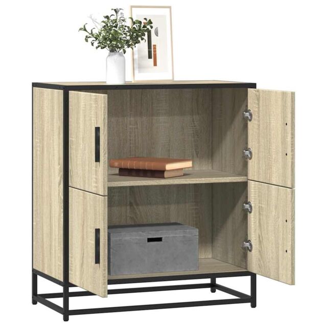 Berkfield Home Sideboard Sonoma Oak 68x35x76 cm Engineered Wood in Brown - Size: 68 x 35 x 76 cm - image 1