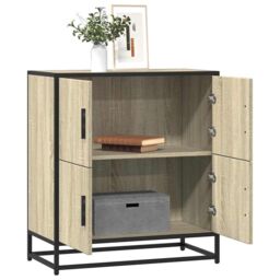 Berkfield Home Sideboard Sonoma Oak 68x35x76 cm Engineered Wood in Brown - Size: 68 x 35 x 76 cm - thumbnail 1