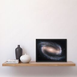 Artery8 Wall Art Print Hubble Space Astronomy Barred Spiral Galaxy NGC 1300 Blue Red Star Clusters Glowing Gas & Interstellar Dust Clouds Art Framed - thumbnail 2