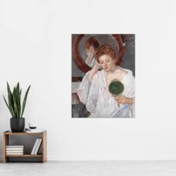 "Artery8 Denise at Her Dressing Table Cassatt Vintage Wall Art Print Poster in Green - Size: W18"" x H24""" - thumbnail 4