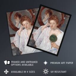 "Artery8 Denise at Her Dressing Table Cassatt Vintage Wall Art Print Poster in Green - Size: W18"" x H24""" - thumbnail 2
