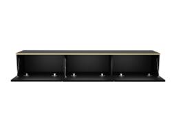 Vente-unique Wall - Mounted TV Unit With 3 MDF Doors - Black & Gold - ALESAR - thumbnail 8