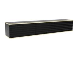 Vente-unique Wall - Mounted TV Unit With 3 MDF Doors - Black & Gold - ALESAR - thumbnail 5