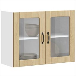 Berkfield Home Kitchen Wall Cabinet with Glass Door Lucca Sonoma Oak Engineered Wood in Brown - thumbnail 5