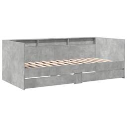 Berkfield Home Versatile Daybed w/Drawers Frame Concrete Grey 75x190 cm Small Single - thumbnail 1