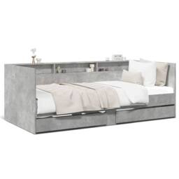 Berkfield Home Versatile Daybed w/Drawers Frame Concrete Grey 75x190 cm Small Single - thumbnail 3