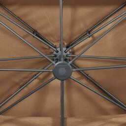 Berkfield Home Cantilever Garden Parasol with Double Top Taupe 400x300 cm - thumbnail 7