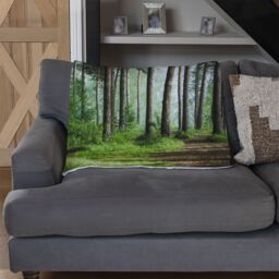 Benjamin Tate Design Beautiful summer forest with different trees Designer Blanket in Natural - Size: 120 cm x 150 cm - thumbnail 2