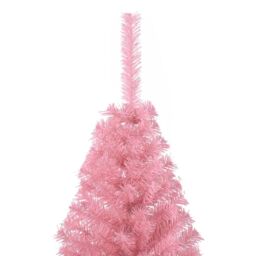 Berkfield Home Artificial Half Christmas Tree with Stand Pink 150 cm PVC - thumbnail 5