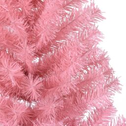 Berkfield Home Artificial Half Christmas Tree with Stand Pink 150 cm PVC - thumbnail 6