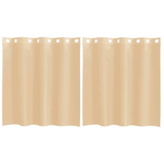 Berkfield Home Voile Curtains with Grommets 2 pcs Sand in Tan - image 1