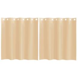 Berkfield Home Voile Curtains with Grommets 2 pcs Sand in Tan - thumbnail 1