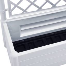 Berkfield Home Garden Planter with Trellis 100x43x142 cm PP White - Size: 100 x 43 x 142 cm - thumbnail 6