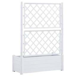 Berkfield Home Garden Planter with Trellis 100x43x142 cm PP White - Size: 100 x 43 x 142 cm - thumbnail 5