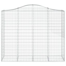 Berkfield Home Arched Gabion Basket 200x50x160/180 cm Galvanised Iron in Silver - thumbnail 3