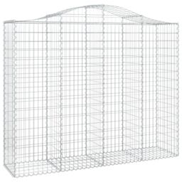 Berkfield Home Arched Gabion Basket 200x50x160/180 cm Galvanised Iron in Silver - thumbnail 2