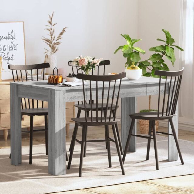 Berkfield Home Dining Table Grey Sonoma 140x74.5x76 cm Engineered Wood - image 1