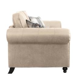 Furniture 786 Oakland Suede Leather 3 Seater Sofa in Stone - thumbnail 3