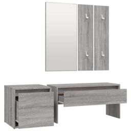 Berkfield Home Hallway Furniture Set Grey Sonoma Engineered Wood - thumbnail 5