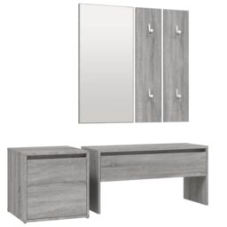 Berkfield Home Hallway Furniture Set Grey Sonoma Engineered Wood - thumbnail 2