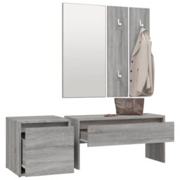 Berkfield Home Hallway Furniture Set Grey Sonoma Engineered Wood - thumbnail 4