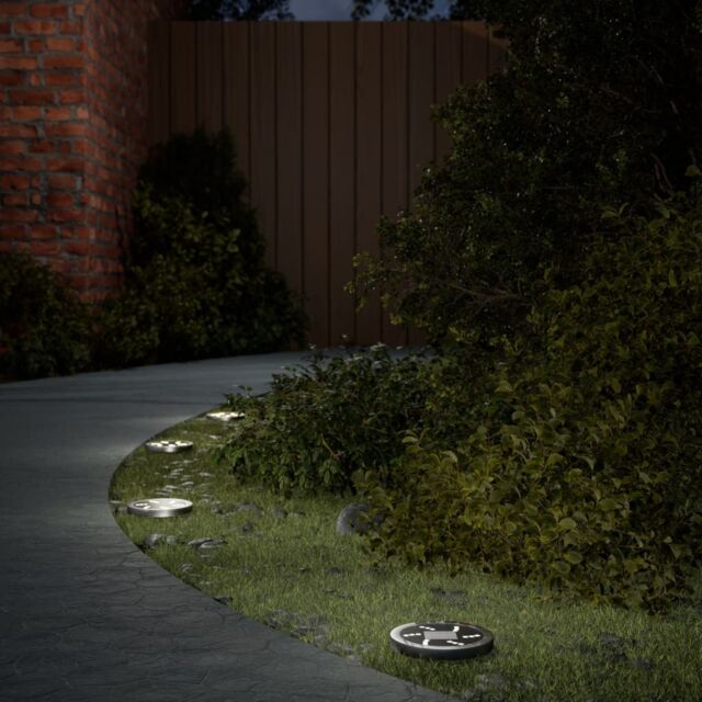 Berkfield Home Solar Ground Lights with Ground Spikes Outdoor 12 pcs Warm White in Black - image 1