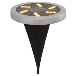 Berkfield Home Solar Ground Lights with Ground Spikes Outdoor 12 pcs Warm White in Black - thumbnail 3