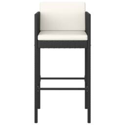 Berkfield Home Decorative 5 Piece Garden Bar Set with Cushions Poly Rattan Black - thumbnail 4