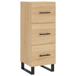 Berkfield Home Highboard Sonoma Oak 34.5x34x180 cm Engineered Wood in Brown - thumbnail 5