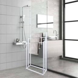 Nordara White 3Tier Freestanding Towel Rail - Bathroom Storage Stand - thumbnail 2