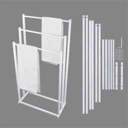 Nordara White 3Tier Freestanding Towel Rail - Bathroom Storage Stand
