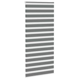 Berkfield Home Elegant Zebra Blind Dark Grey 100x230 cm Fabric Width 95.9 cm Pol - thumbnail 1