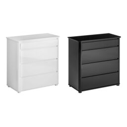 Orsina Spacious Black High Gloss 4 Drawer Chest, Modern Chest Of Drawers For Livingroom, Minimalist Storage Chest - thumbnail 2