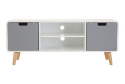 Orsina Sleek & Modern TV Unit, Versatile TV Cabinet, White Finish TV & Storage Unit, Sleek Corner TV Unit in Grey - thumbnail 7