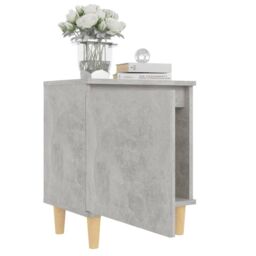 Berkfield Home Bed Cabinets with Solid Wood Legs 2pcs Concrete Grey 40x30x50cm - Size: 40 x 30 x 50 cm - thumbnail 4